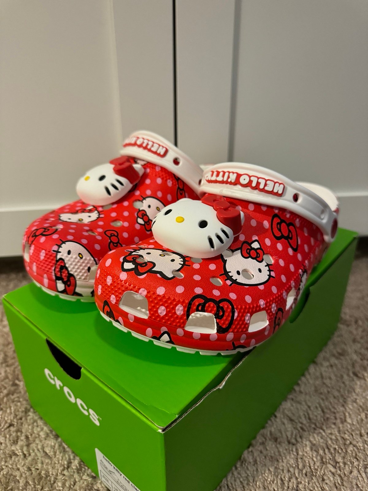 Women’s Crocs x Hello Kitty Red Classic Clogs Sandals Shoes