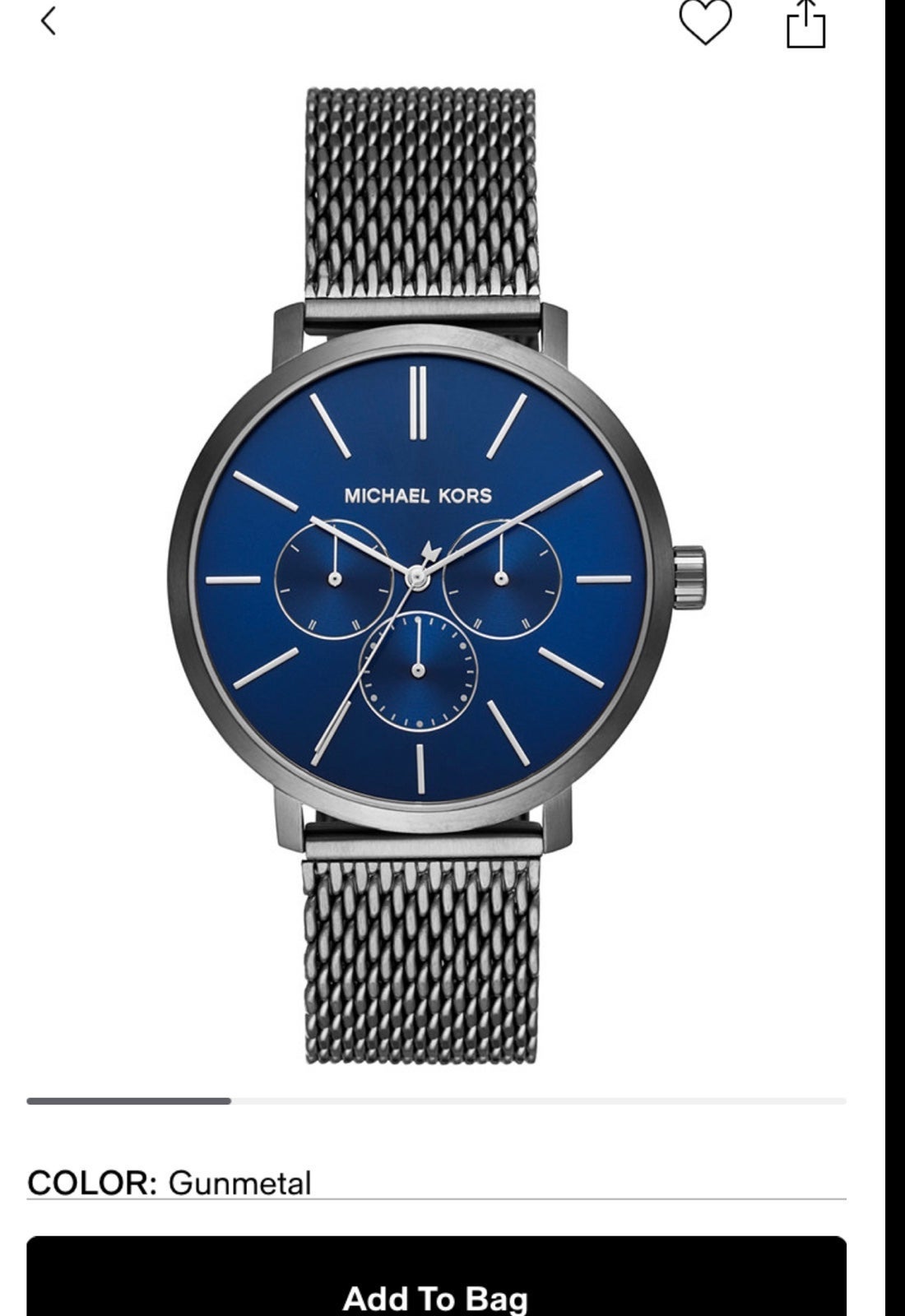 Men's Blake Gunmetal Stainless Steel Mesh Bracelet Watch
