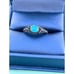 Vintage Southwest Blue Turquoise Ring With Flowers Sz 7 3/4
