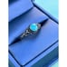 Vintage Southwest Blue Turquoise Ring With Flowers Sz 7 3/4