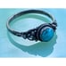 Vintage Southwest Blue Turquoise Ring With Flowers Sz 7 3/4