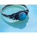 Vintage Southwest Blue Turquoise Ring With Flowers Sz 7 3/4