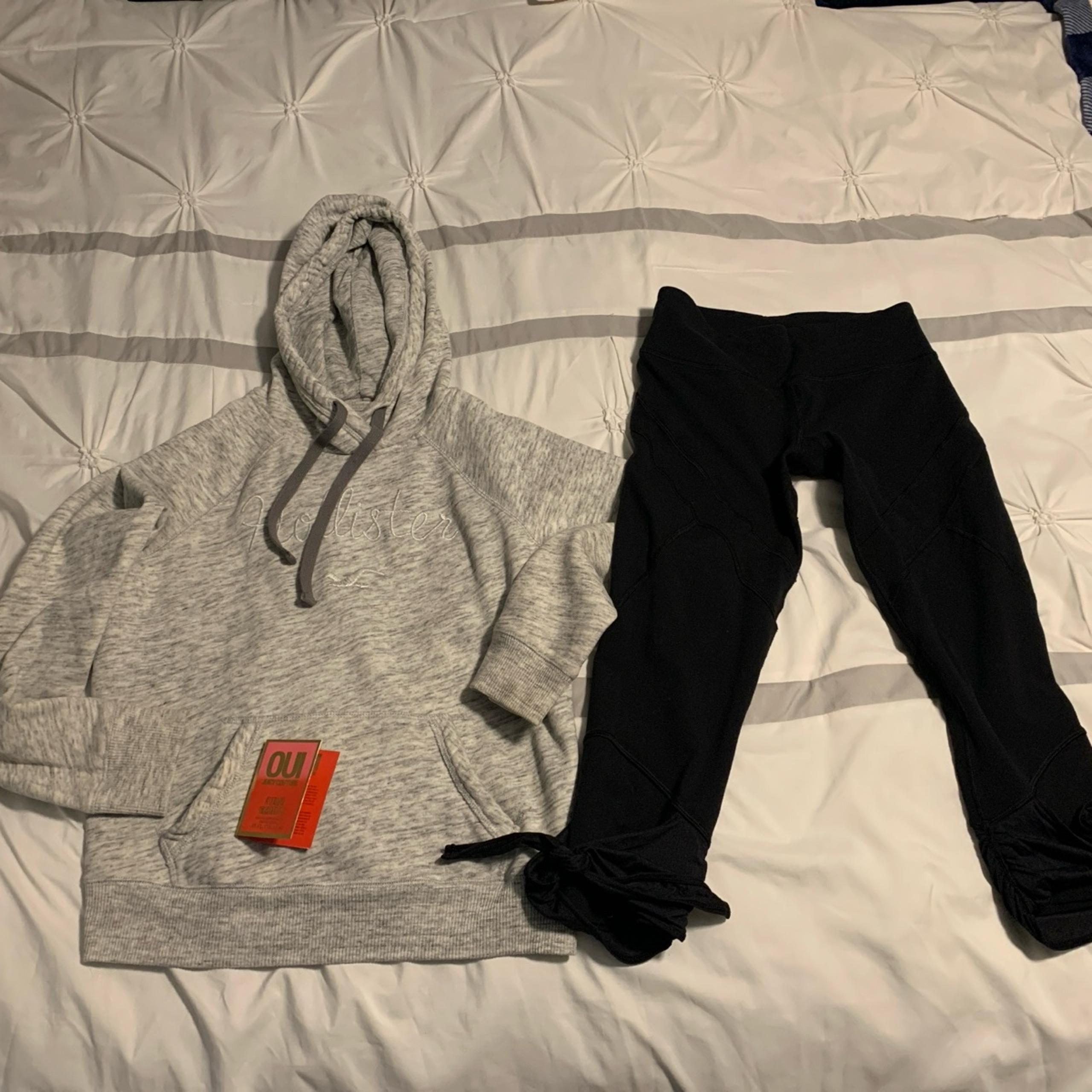 Hollister hoodie and Lululemon crops