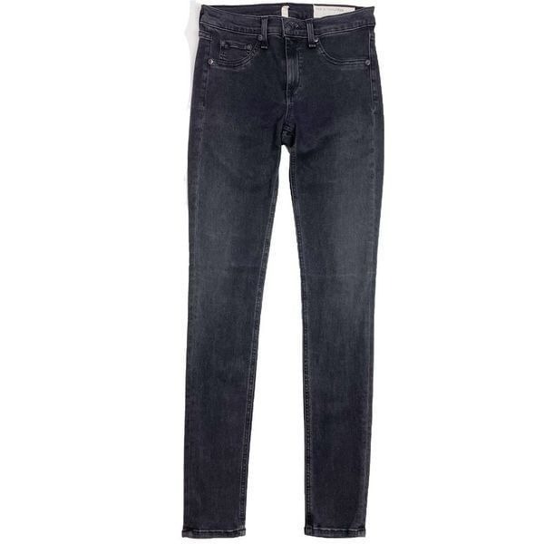Rag & Bone Mid-Rise Legging Jean Stretch Night Wash Charcoal Grey Black 28