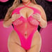 TEDDY LAP DANCE FISHNET HALTER BODYSUIT THONG BACK QUEEN SIZE 14-20