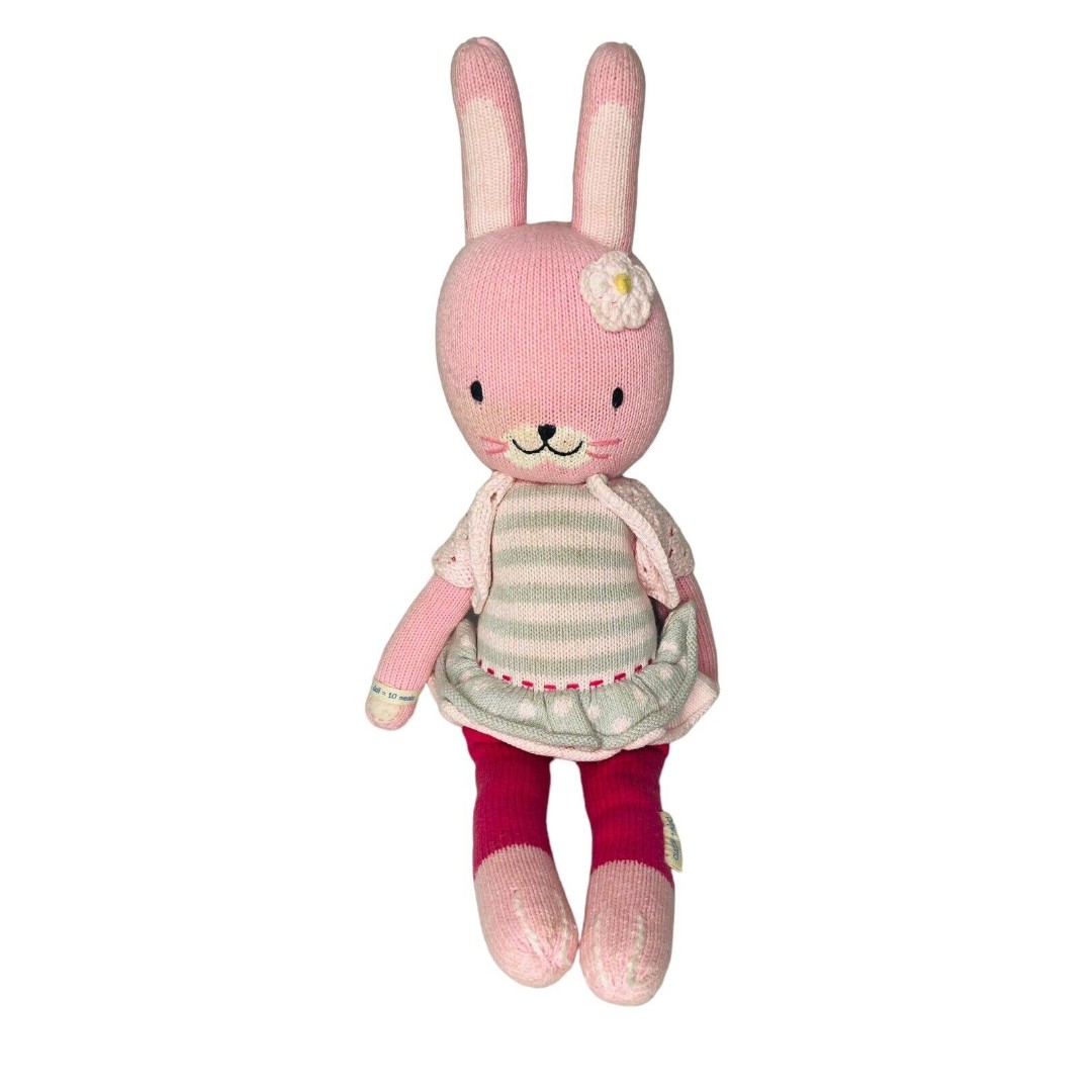 Cuddle And Kind Chloe The Bunny Large Doll 20” EASTER PINK LaRGE VHTF Bunny Knit