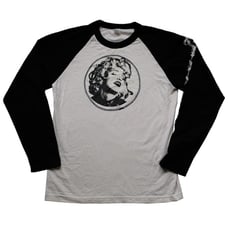 Madonna Black and Cream White Raglan T Shirt, Amazing Vintage Y2K, M