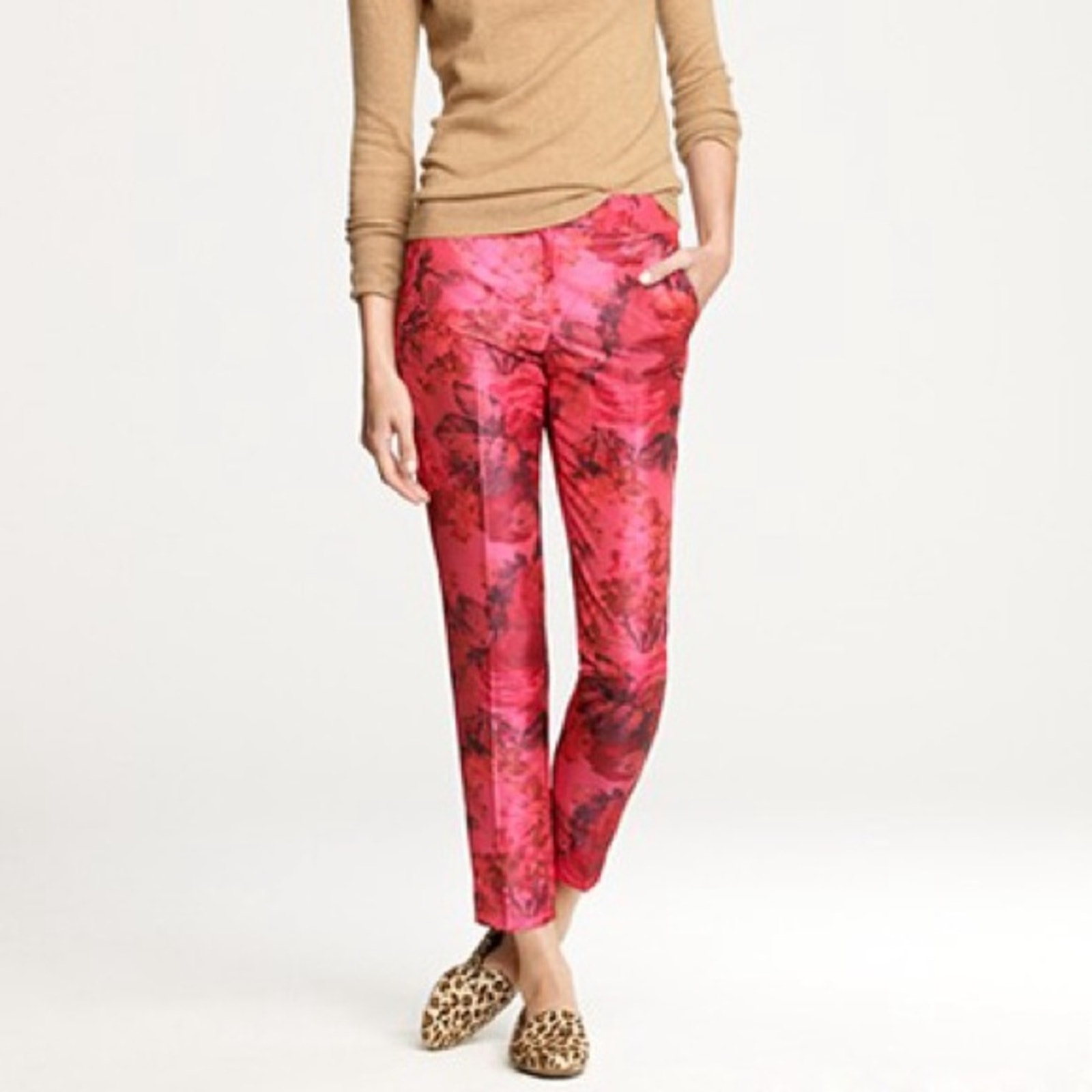 J. Crew Cafe Capri Pant in Floral Taffeta.