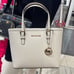Michael Kors Jet Set Travel Extra-Small Top-Zip Tote Carryall Bag Light Cream