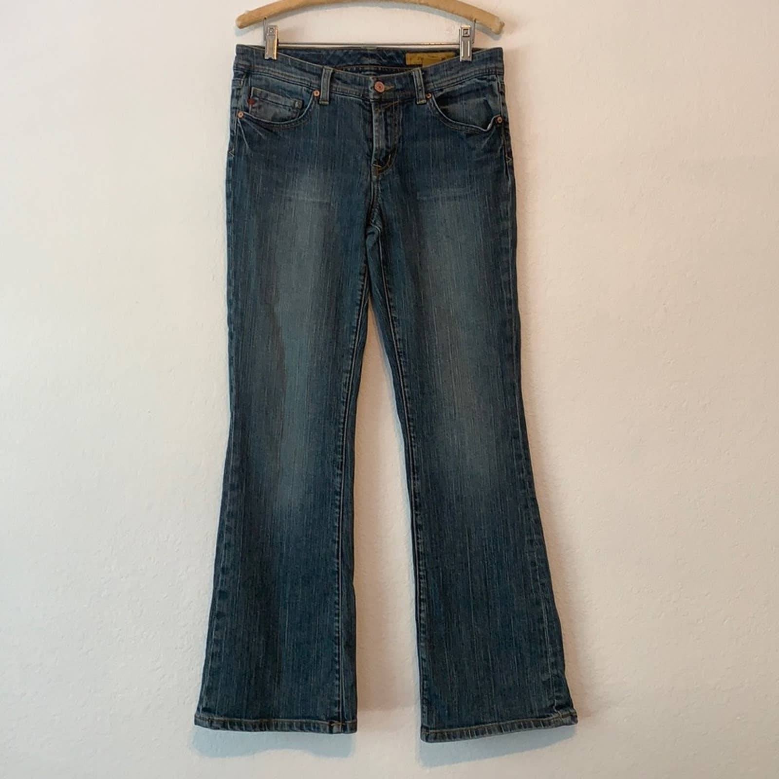7 PREMIUM DENIM BRAND JEANS PETITE FLARE SZ 8P
