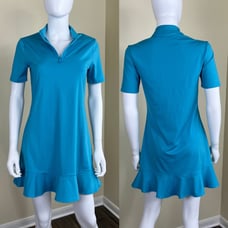 Tommy Bahama Golf Women's Size S Blue UPF 50 Pullover Mini Peplum Dress NEW