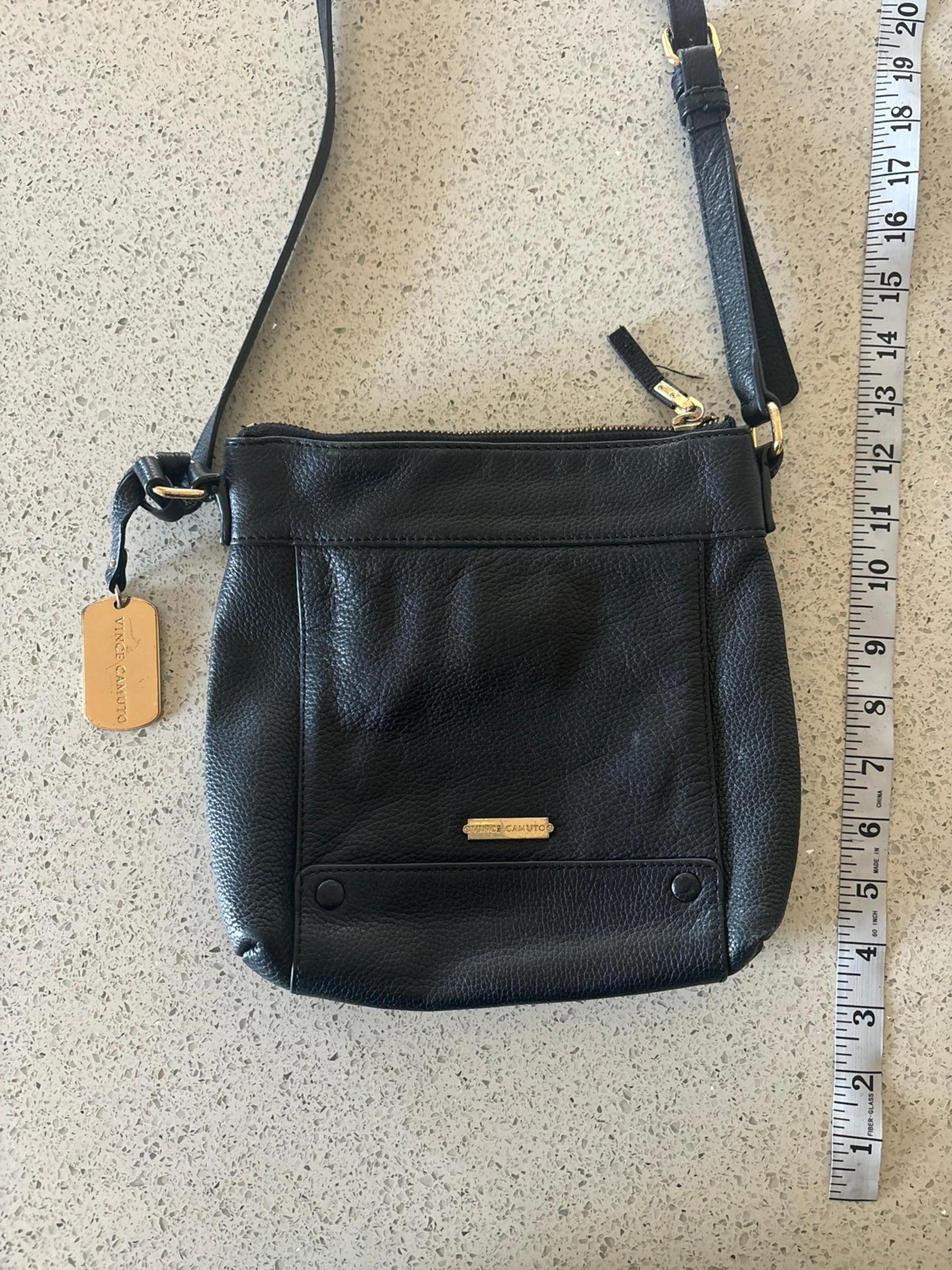 Vince camuto black leather and suede Crossbody bag