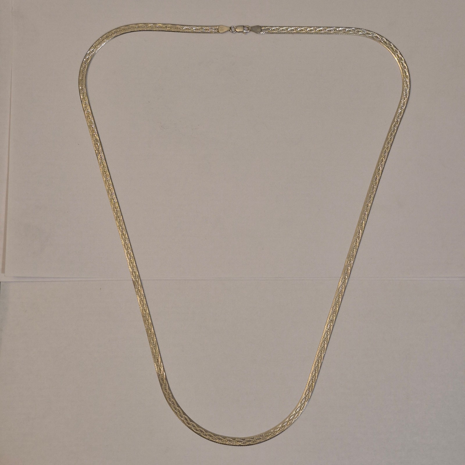 Milor Italy 925 Sterling Silver Herringbone Necklace 28 Diamond-cut, Reversible