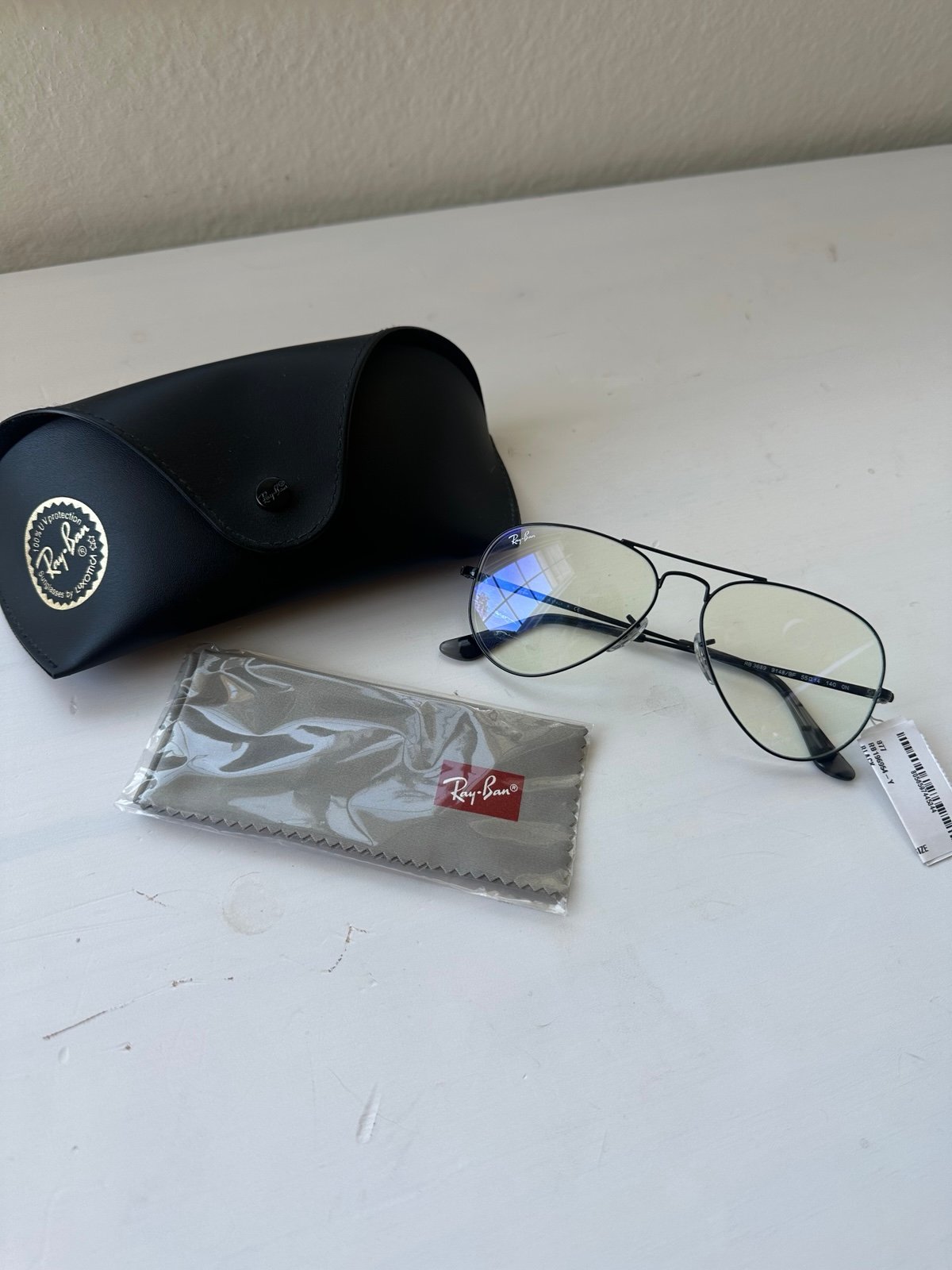 NEW Ray-Ban Clear Lense Aviator Glasses RB3689 9148/BF
