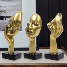 NEW Set of 3 Thinker Statues (Modern Home Resin Sculptures Collectible Figurines