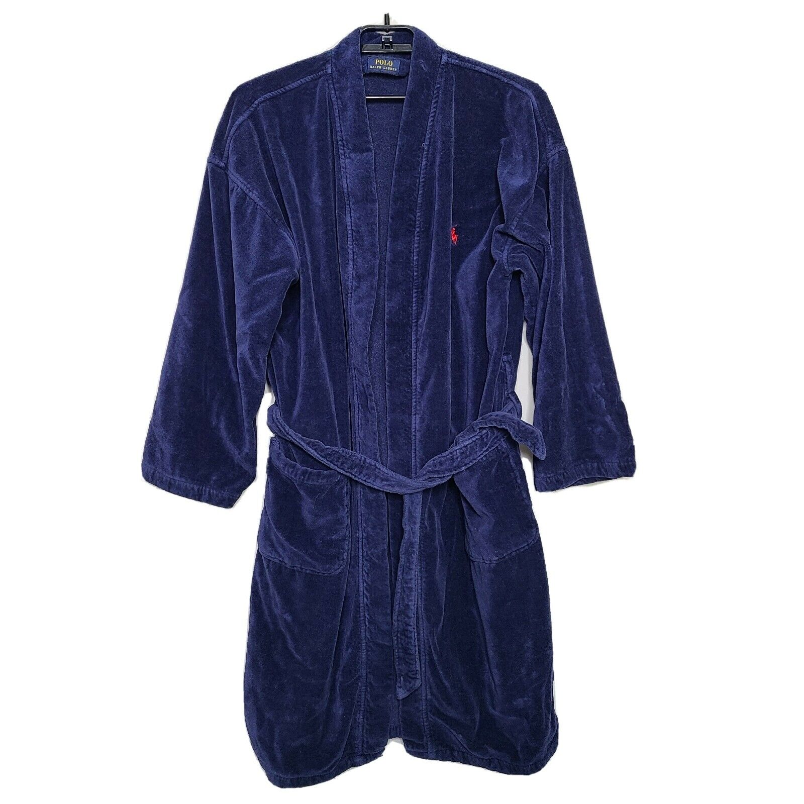 MENSWEAR Polo Ralph Lauren Navy Blue Terrycloth Belted Pool House Robe L/XL
