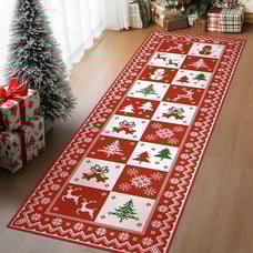 Christmas Runner Rug 2x5 Washable Rug for Entryway Hallway Kitchen Bedroom