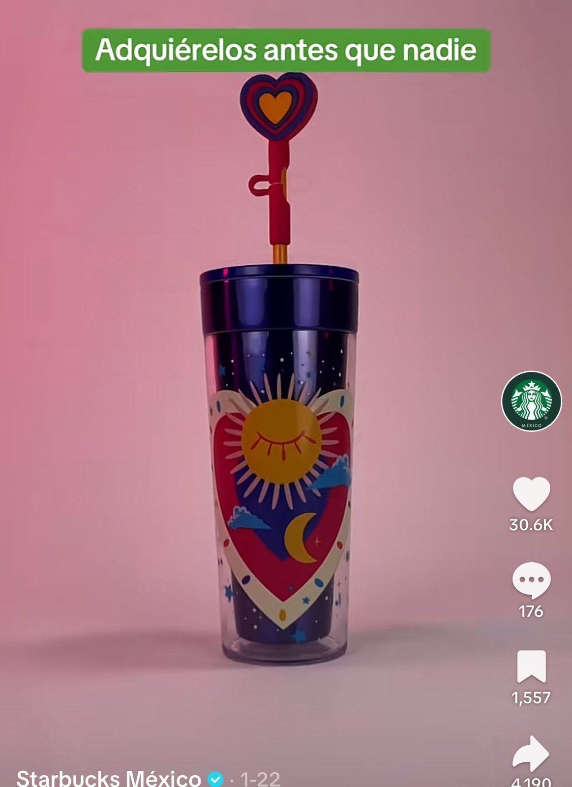 tumbler Starbucks 2025 Valentines Release heart topper