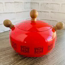 Mid Century Modern Eaton's Vintage enamled fondue pot