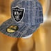 Las Vegas Raiders NFL New Era Super Bowl 28 Patch Denim Size 7 1/2 Fitted Hat