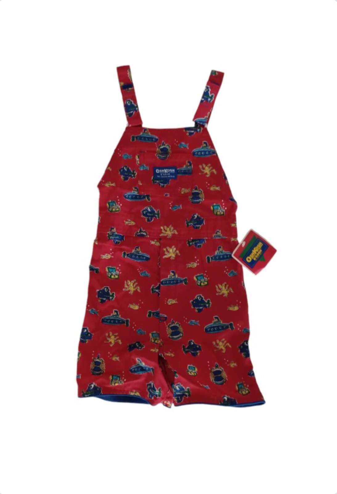 Vintage OshKosh B'Gosh Boy's Overalls with Submarines Print, size 7