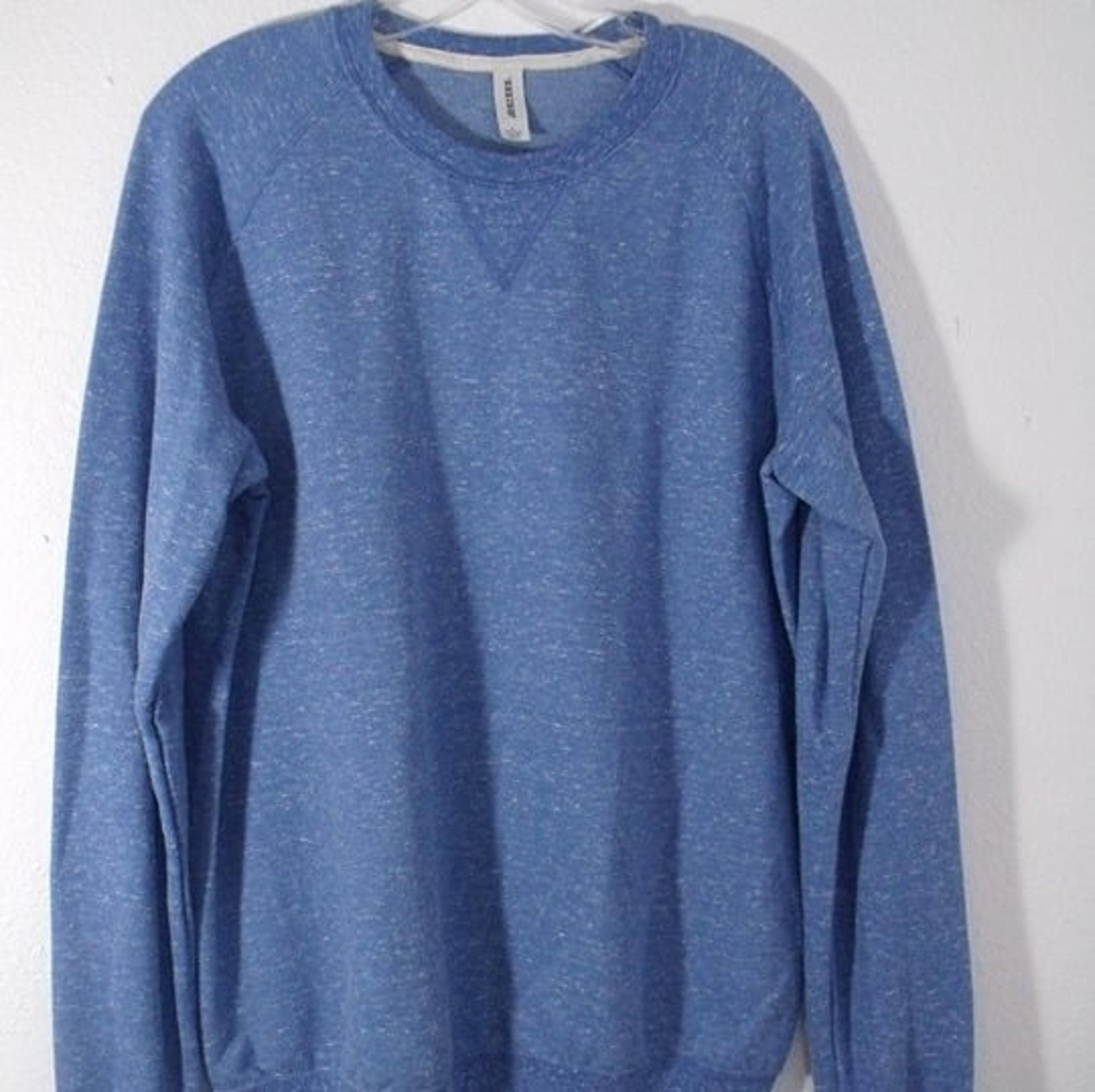 Jerzees Snow Heather French Terry Crewneck Royal Men Sweatshirt Size L NWOT