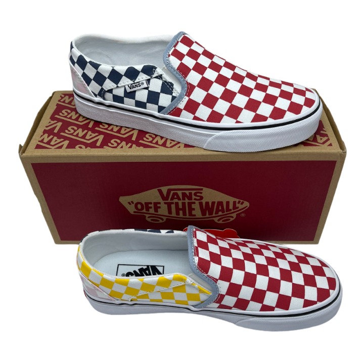 Vans Asher Slip-on Sneakers Multicolor Size 9.5 Checkered print
