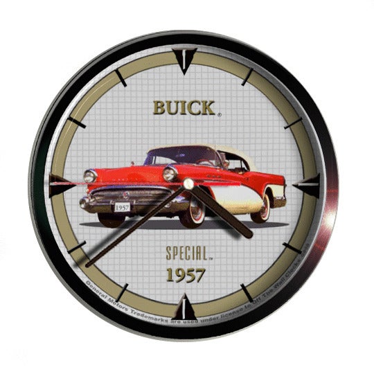 1957 BUICK RED WHITE SPECIAL G008 WALL CLOCK