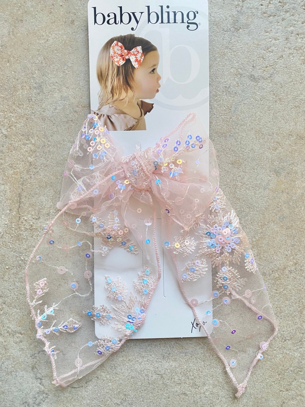 Baby Bling Bows Pink Ice Princess Belle Clip