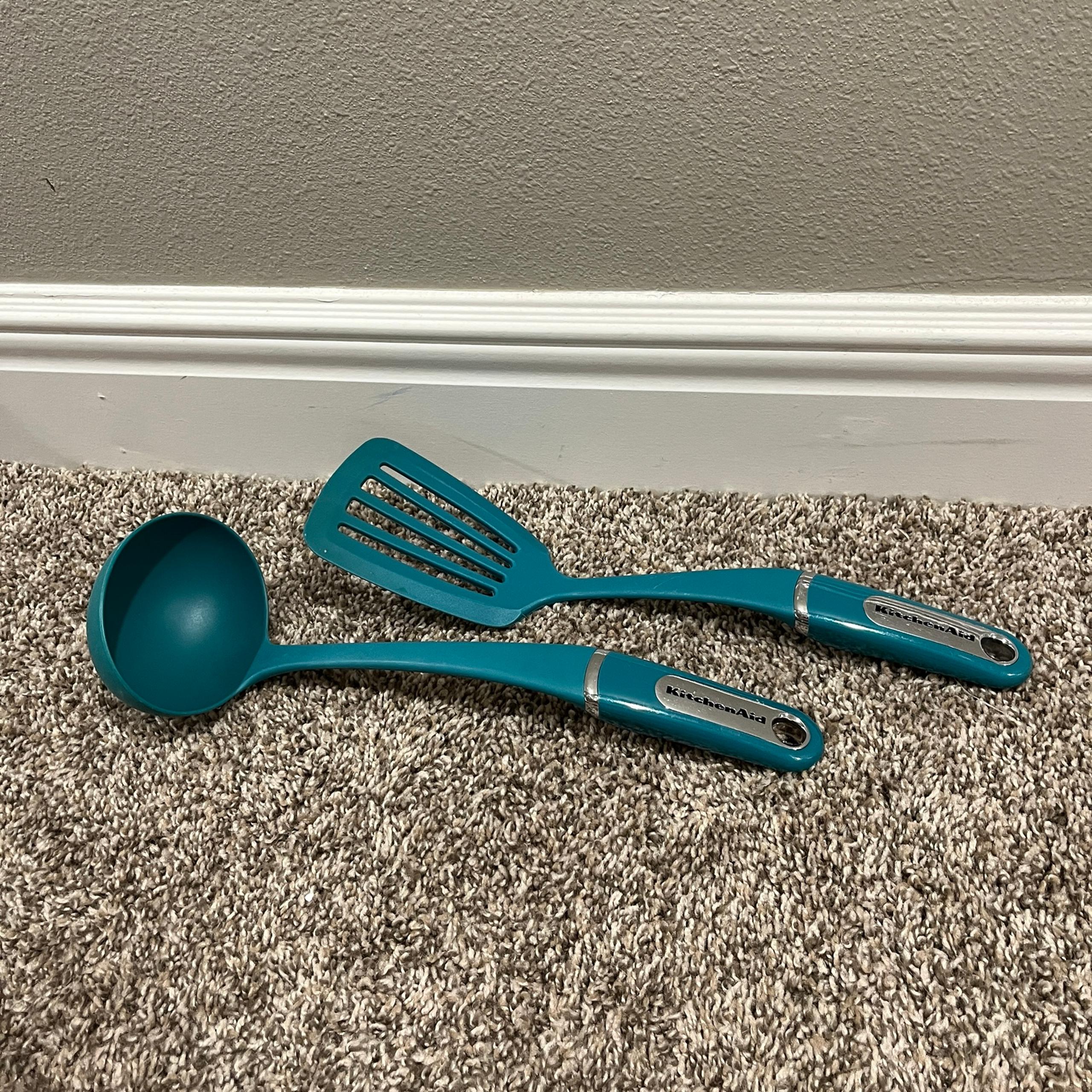 Kitchenaid blue spatula and ladle set silicone