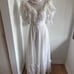 Vintage Gunne Sax Ivory Short Sleeved Dress Pearl Lace Ribbon size 7 - 49422