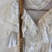 Vintage Gunne Sax Ivory Short Sleeved Dress Pearl Lace Ribbon size 7 - 49422