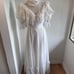 Vintage Gunne Sax Ivory Short Sleeved Dress Pearl Lace Ribbon size 7 - 49422
