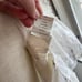 Vintage Gunne Sax Ivory Short Sleeved Dress Pearl Lace Ribbon size 7 - 49422