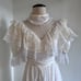 Vintage Gunne Sax Ivory Short Sleeved Dress Pearl Lace Ribbon size 7 - 49422