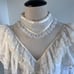 Vintage Gunne Sax Ivory Short Sleeved Dress Pearl Lace Ribbon size 7 - 49422