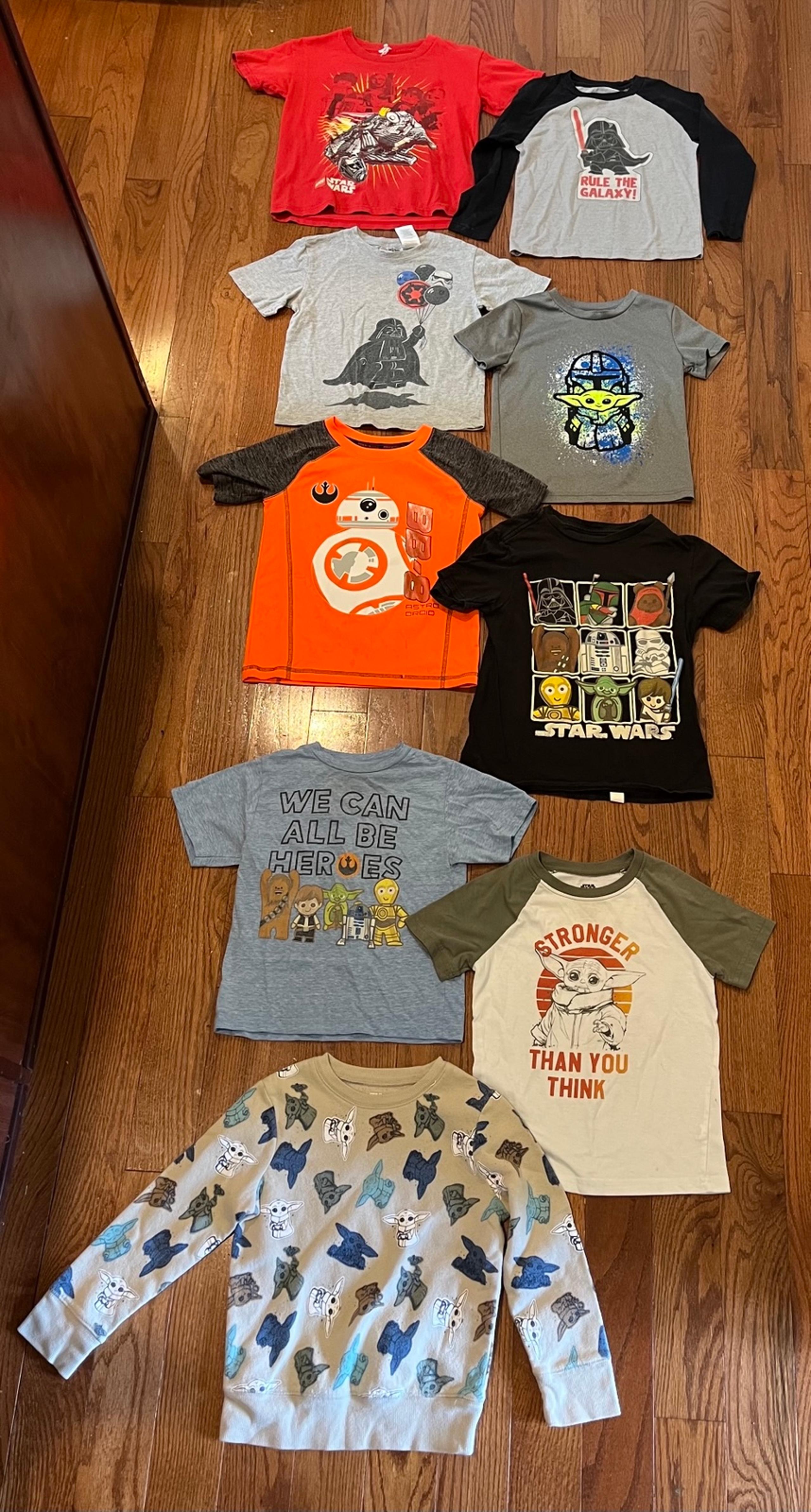 Boys bundle lot of 9 Star Wars shirts size 4- 5