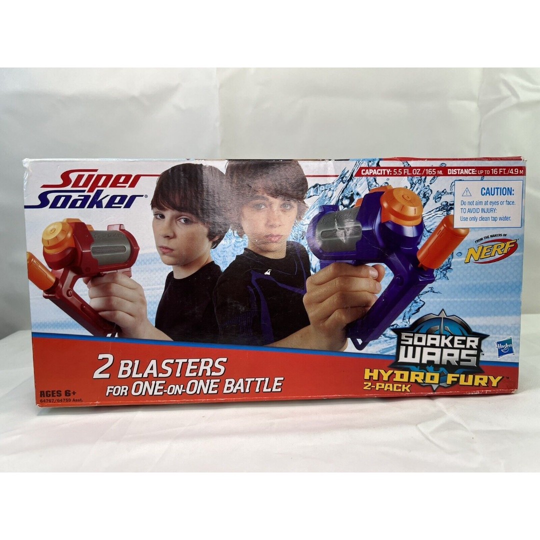 Super Soaker Hydro Fury 2-Pack Soaker Wars Water Toy Squirt Gun New Sealed
