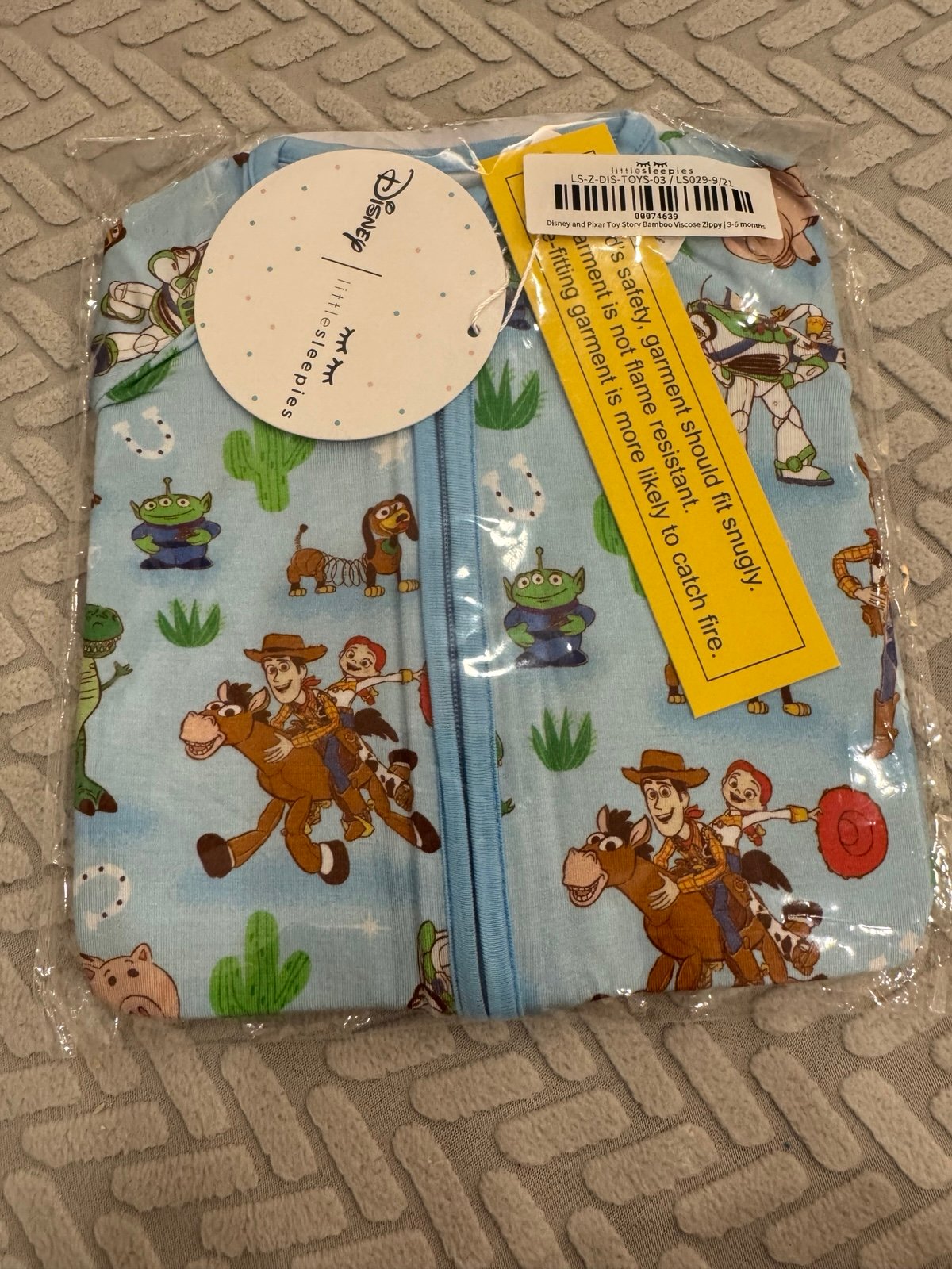 Little Sleepies Disney Toy Story OG zippy size 3-6 months nwt