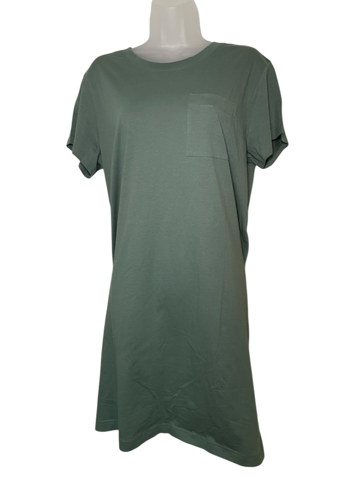 Pact New 100% Cotton Softspun Tee Shirt Dress Green Large
