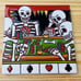 Earthtones Hand Glazed Skull Tiles Set of 4