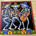 Earthtones Hand Glazed Skull Tiles Set of 4