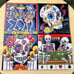 Earthtones Hand Glazed Skull Tiles Set of 4