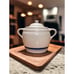 Vintage Roseville Friendship Blue Stripe Pottery Bean Pot, 3 Qt, Roseville Ohio