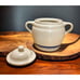 Vintage Roseville Friendship Blue Stripe Pottery Bean Pot, 3 Qt, Roseville Ohio
