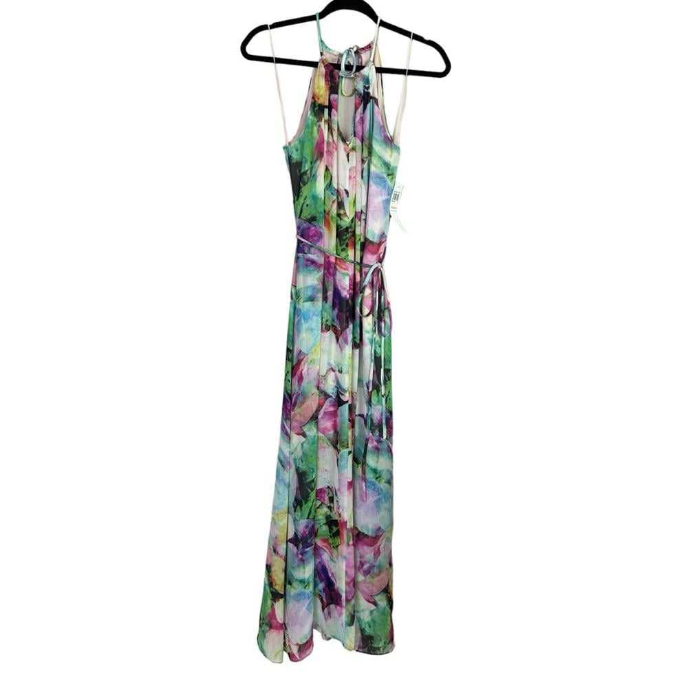 Maggy London l NWT Floral Watercolor Maxi Dress Size 2