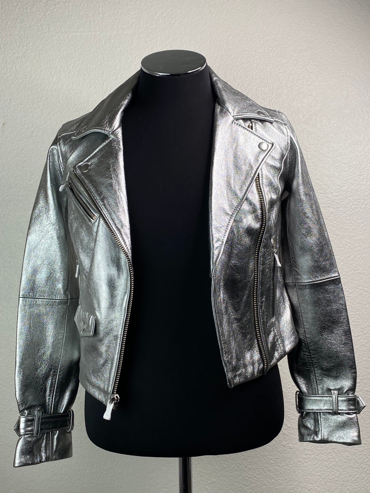 PAIGE Ashby Metallic Leather Moto Jacket