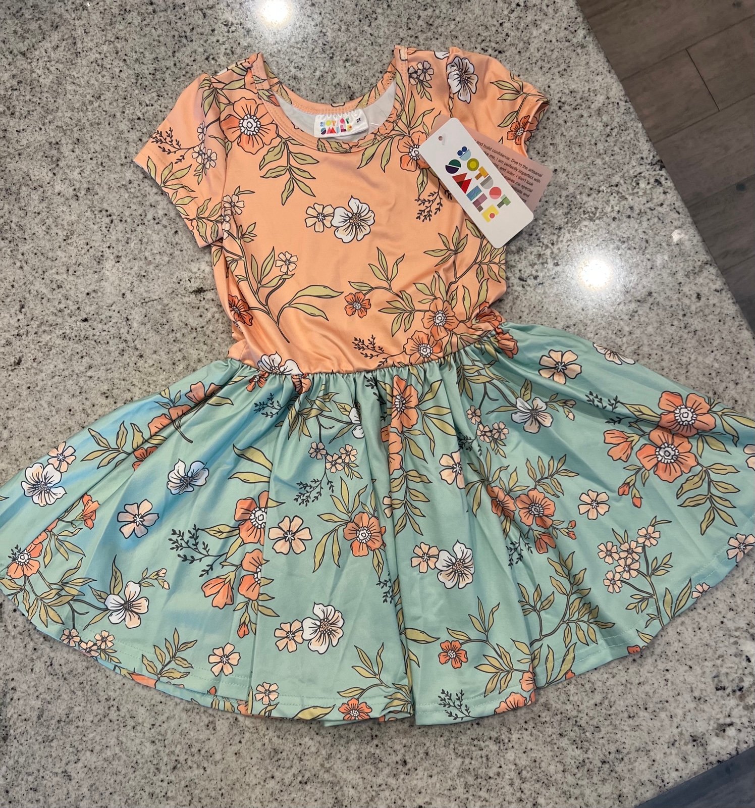 NEW!! Dot Dot Smile Dress Floral Toddler Girl 2T