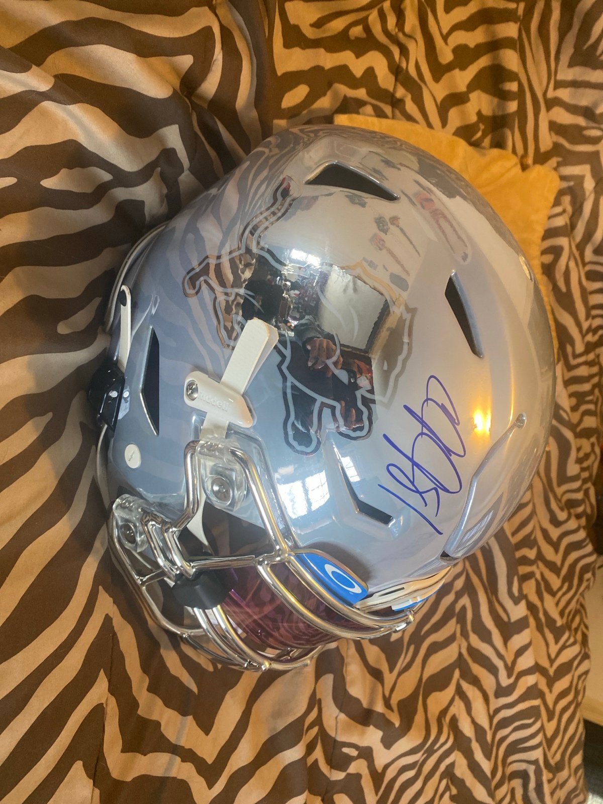 Calvin Johnson Full Size Signed Detroit Lions SpeedFlex Authentic Helmet Becket