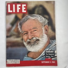 Hemingway- LIFE Magazine- Sept 5 1960- Very Good- RC Cola Intl Harvester Ads